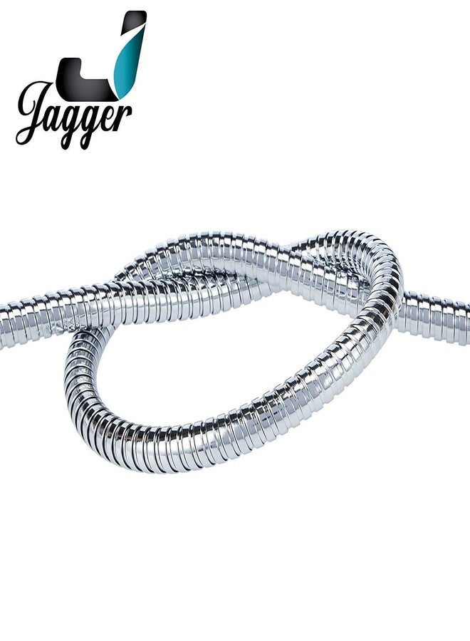 JAGGER خرطوم دش مرن مزدوج الإبزيم من الفولاذ المقاوم للصدأ من جاغر، خرطوم دش يدوي، أنبوب دش، أنبوب صنبور صحي للحمام، أنبوب مرن، أنبوب صنبور للمرحاض (1.5 متر) (عبوة من قطعتين) - Image 5